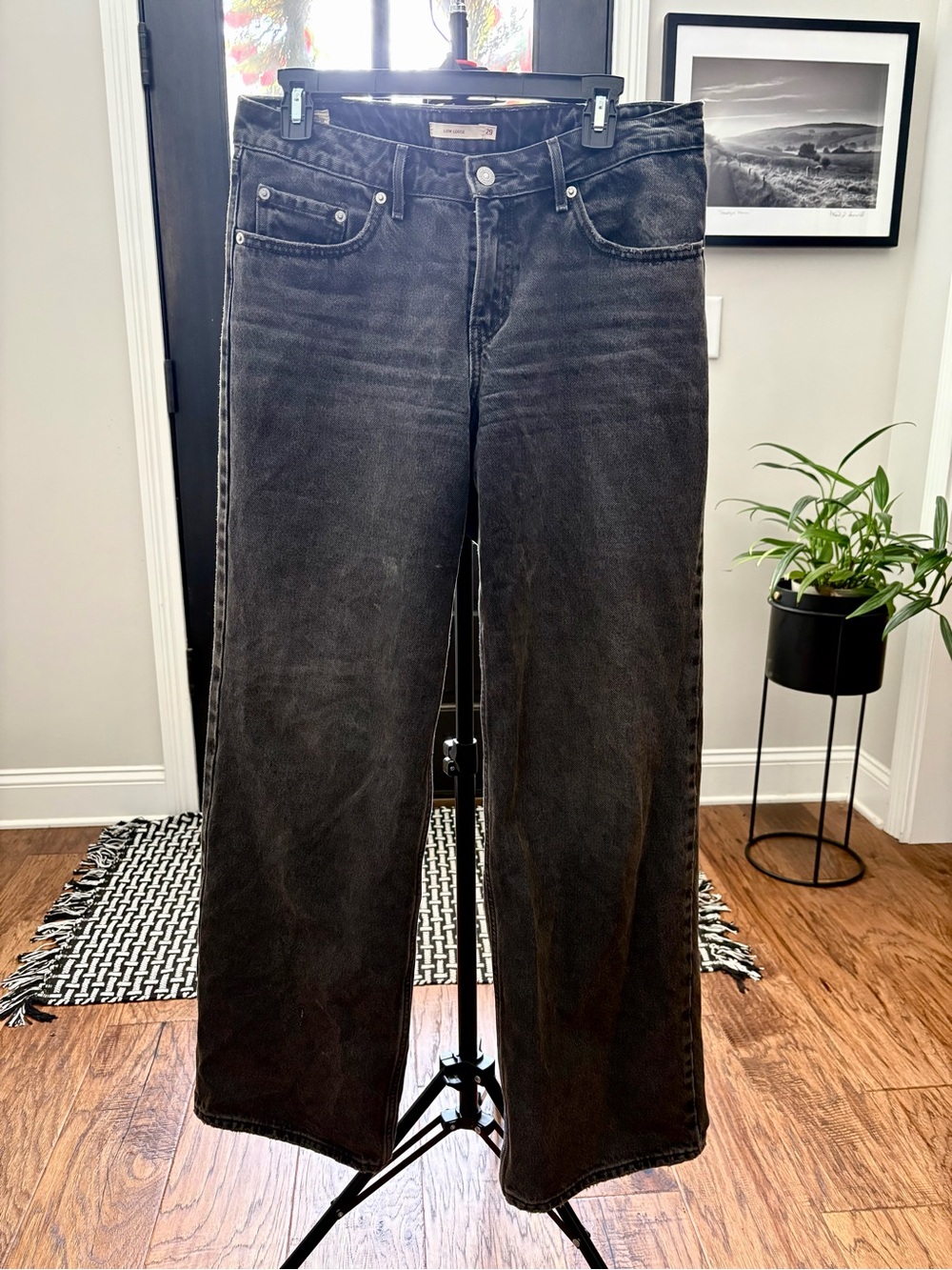 Levi’s Women’s Low Loose Black Wide-Leg Jeans - Classic Casual